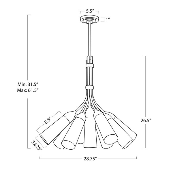 Mousseaux Chandelier Line Drawing